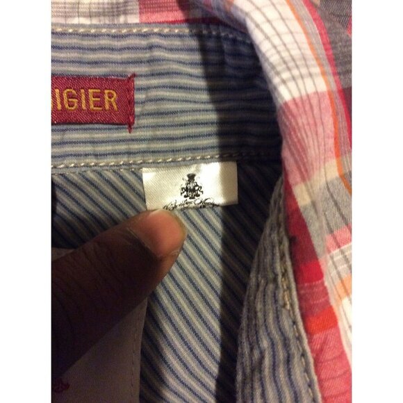 Ed Hardy Christian Audigier Men's Long Sleeve Button Plaid Shirt sz Large L Red - Picture 9 of 12